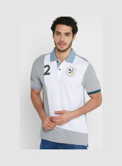 Buy Color Block Collar Neck Polo T-Shirt For Men Multicolor in Saudi Arabia