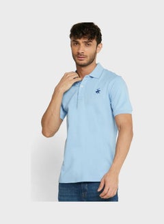 Buy Essential Short Sleeves Polo T-Shirt For Men Blue in Saudi Arabia