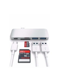 Buy Type-C Pass-Through USB Hub With USB-C Charging Port Silver in UAE