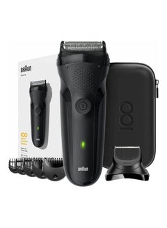 Buy Series 3 MBS3 Max Limited Edition Electric Shaver Wet & Dry-3 Flexible Blades With Trimmer Head And 5 Combs Travel Kit Black in Egypt