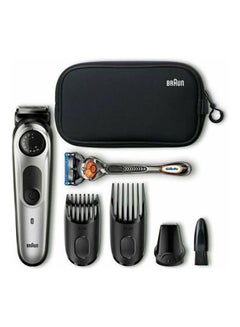 Buy Beard Trimmer BT5960TS With Precision Dial, 3 Attachments And Gillette Fusion5 ProGlide Razor, Include Protective Travel Bag Grey in Egypt