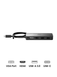 Buy USB-C Adapter Travel Hub Black in Saudi Arabia