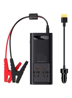 Buy IGBT Technology Power Inverter 500W Type-C USB AC Socket Car Charger (220V US/EU) High Power Multi-function Inverter with Cooling Fan for Camping/Self-driving Trip Black in UAE