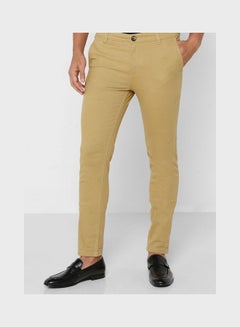 Buy Men Chino Trouser Beige in Saudi Arabia