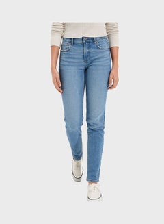 Buy Women High Waist Jeans Blue in UAE