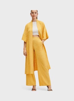 Buy Long Line Coat Yellow in UAE