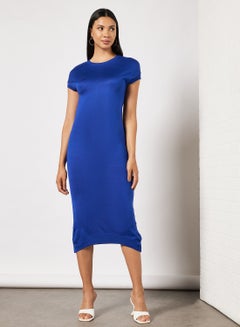 Buy Midi Knit Dress Navy in Saudi Arabia