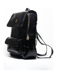 Buy Shiny Crocodile Skin Leather Labtop Backpack Black in Egypt
