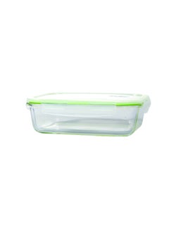 Buy Borosilicate Rectangular Airtight Glass Container Multicolour - Assorted Colour 1040ml in UAE