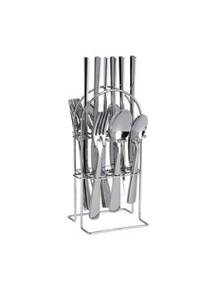 اشتري 25-Piece Stainless Steel Cutlery Set 7 Centimeter فضي في الامارات