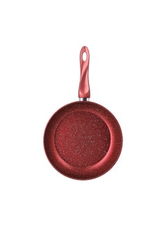 Buy Aluminium Frypan with Durable Granite Coating Red 24cm in UAE