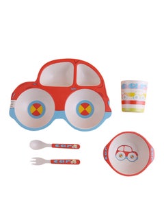 Buy 5 Piece Bright Colors and Lovely Animal Shape Car Shaped Dinnerware Set in UAE