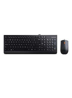 Buy 300 USB Combo, Full-Size Wired Keyboard And Mouse Black in UAE