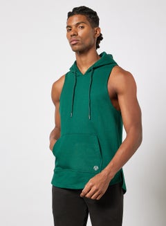 Buy Essential Sports Sleeveless Hoodie Green in UAE