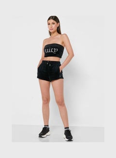 Buy Women High Waist Jogger Shorts Black in UAE