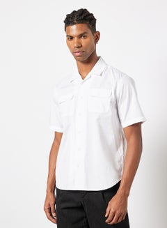 Buy Collared Neck Shirt Olive in UAE