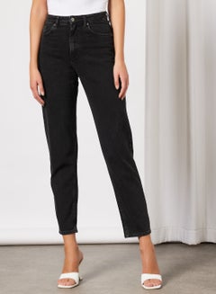 Buy Basic Mom Jeans Black in UAE