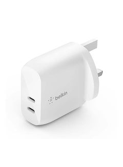 Buy 40W USB Type C PD Wall Charger (Dual USB-C Ports for 20W Per Port Fast Power Delivery Enabled Charging for iPhone 14/14 Plus, 13, 13 Pro, 13 Pro Max, Mini, iPad Pro, Galaxy, and More) White in Saudi Arabia