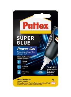 Buy Super Glue Power Gel Control Flexible Super Superglue With Non-Drip Formula For Vertical Applications Glue With Precise Nozzle Black 1x3grams in UAE