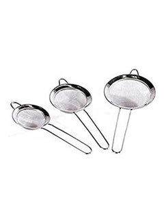 Buy Set Of Tea Stainless Steel Strainers  3 Pieces Silver in Egypt
