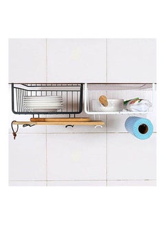 Buy 2 Pcs Under Shelf Basket Shelves Wire Basket Hanging Basket Under Shelves Storage Rack Multicolour in Egypt