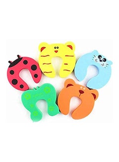 Buy Safety Door Stopper Cartoon Animal Foam Holder Lock Finger Protection Guard For Children Kids Baby Set Of 5 Multicolour in Egypt