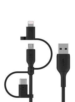 Buy Universal Cable (3-in-1 USB-C, Lightning, Micro-USB Charging Cable) Charge Smartphones, Tablets, Power Banks and more (3.3ft/1m) Black in UAE