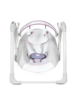 Buy Deluxe Portable Baby Swing Automatic For Newborn To Toddler With Music And Lying Position  - White in UAE