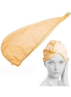 Buy Magic Hair Drying Hotel Towel Hat Cap Quick Dry Beach Towel Orange 22*66cm in Egypt