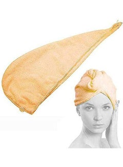 Buy Magic Hair Drying Hotel Towel Hat Cap Quick Dry Beach Towel Orange 22*66cm in Egypt