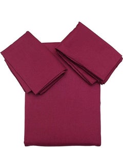 Buy Plain Bed Sheet And 2 Pillow Cover Combination Red 220 X 200cm in Egypt