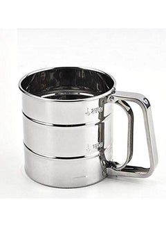 اشتري Single Layer Flour Sifter Sieve Stainless Steel Filter Baking Lcing Sugar Powder Strainer Baking Tools Hand Silver في مصر