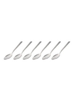 Buy Stainless Steel Large Spoons Set - Rose Pattern - 6 Pieces Silver in Egypt