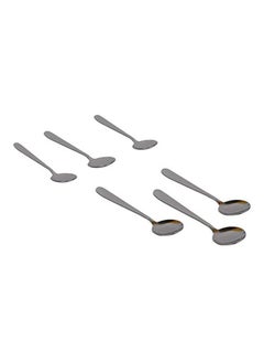 Buy Stainless Steel Round Spoons Set 6 Pieces Silver in Egypt