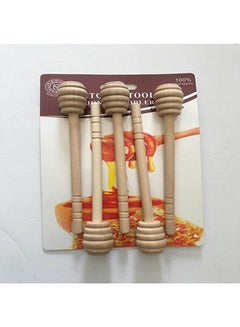 اشتري Wooden Honey Spoons 5 Pieces Beige في مصر