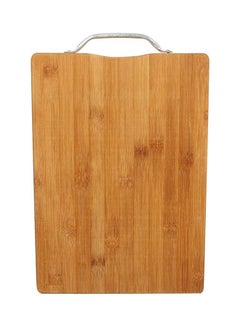 اشتري Wooden Cutting Board With Stainless Steel Handle Beige في مصر