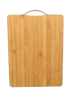 اشتري Wooden Cutting Board With Stainless Steel Handle Beige في مصر