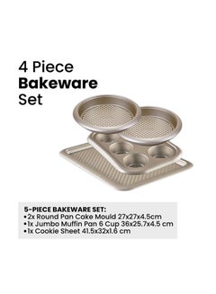 Buy 4-Piece Bakeware Set Gold 27 x 27 x 4.5cm in Saudi Arabia