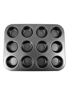 اشتري Deluxe 12 Mini Cheesecake Or Donut Pan Black في مصر