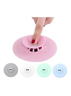 Buy Silicone Strainer Sink Drain Drain Cover 2 In 1 Pink in Saudi Arabia