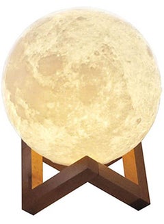 Buy Moon Lamp Usb Rechargeable Led 3D Printed Pla Night Light Home White 15cm in Egypt