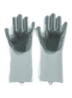 Buy Kitchen Practical Long Hair Waterproof Non-Slip Food Silicone Magic Gloves -Y Grey in Egypt