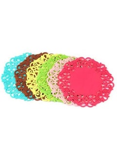 Buy 6Pcs/Set Round Silicone Table Heat Resistant Mat Cup Coffee Coaster Cushion Placemat Pad Tool Multicolour in Egypt