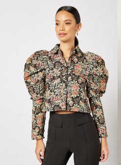 اشتري Memento Tapestry Puff Sleeve Blouse Multicolour في السعودية