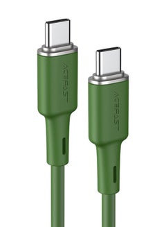 اشتري C2-03 USB-C to USB-C Zinc Alloy Silicone Fast Charging Data Cable 1.2m Olive Green في الامارات