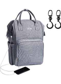 Buy Diaper Bag With Stroller Hooks - Nova Grey in UAE