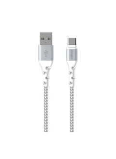 Buy USB-A to Lightning Cable, 2m, Metal Braided, Fast Charging, 480 Mbps Data Sync, For iPhone 13/12/11/X, iPad White in Saudi Arabia