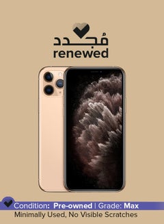 Buy Renewed  iPhone 11 Pro Max With FaceTime Gold 256GB 4G LTE in UAE