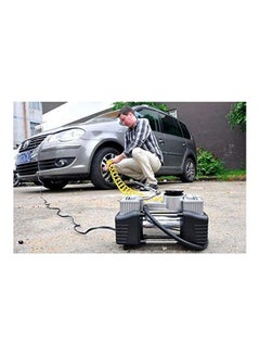 Buy Car Air Compressor - 2 Cylinder With Car Vacuum Cleaner Plus Usb Power Supply 3 Sockets in Egypt