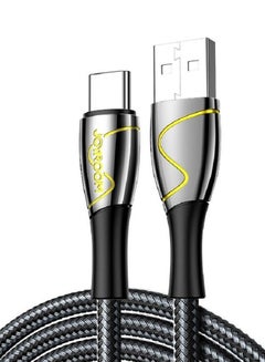 Buy S-1230K6 Nylon Braided USB To Type-C Charging Cable 1.2m Black in UAE
